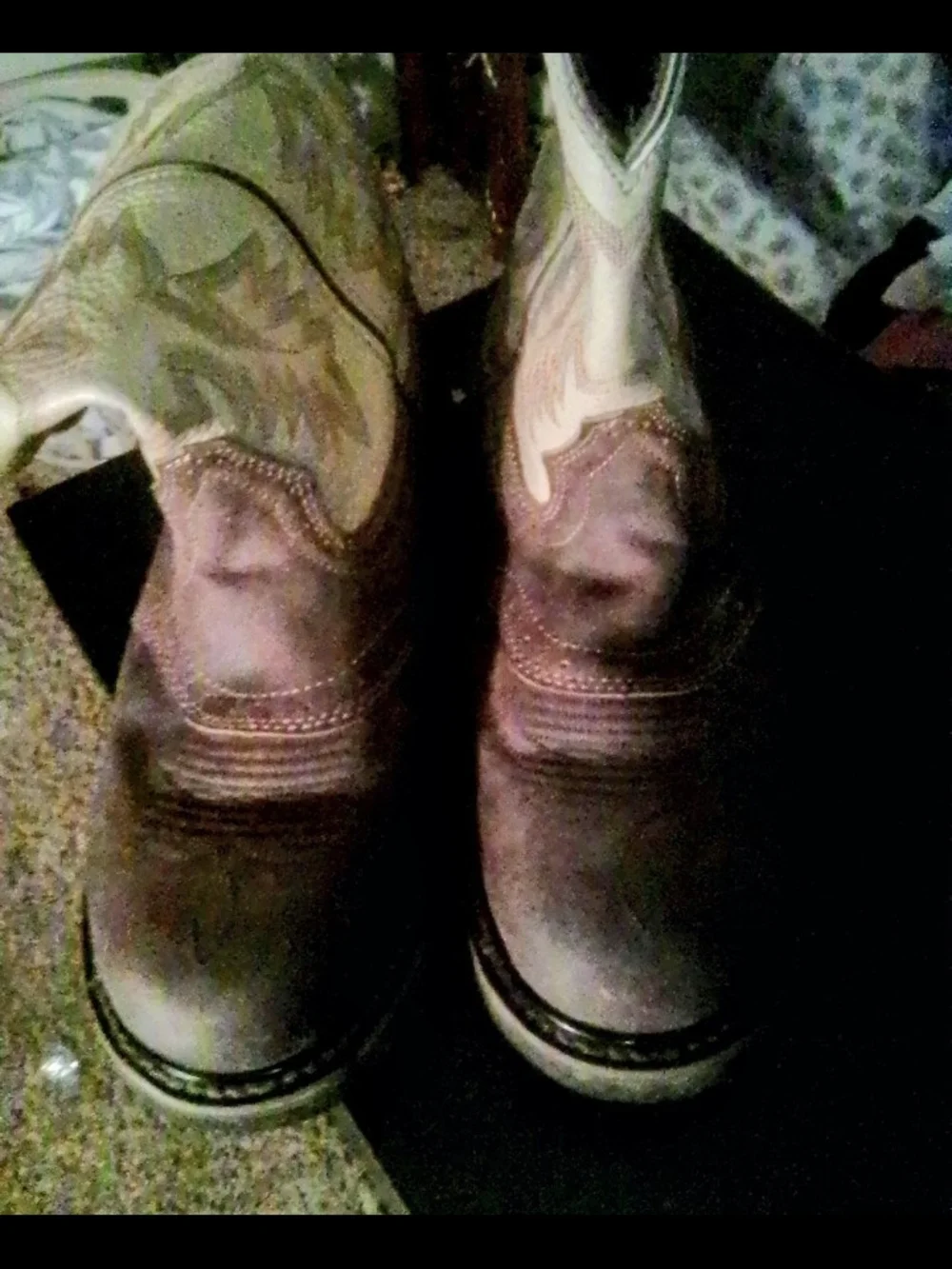 Men's Justin Two-Tone Brown & Cream Western Work Boots
